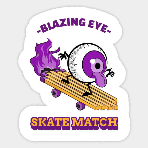 Blazing Eye Skate Match Sticker by TheArtNerd